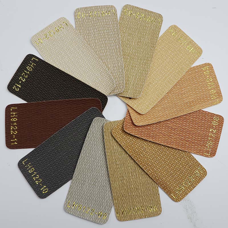 Materiale decorativo per tappezzeria in pelle PVC con motivo stuoia di paglia