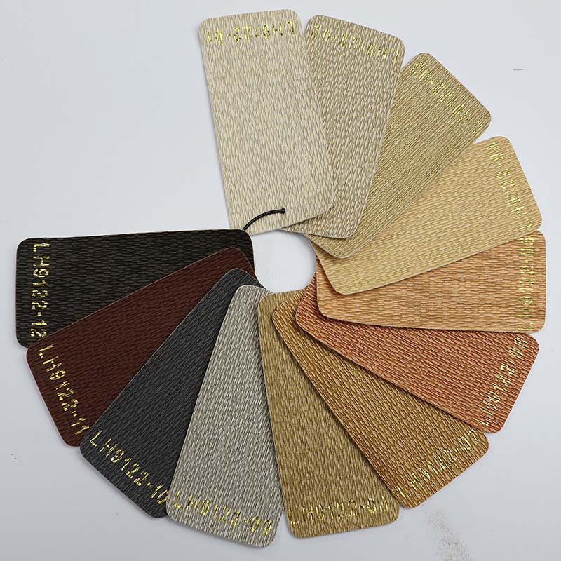 Materiale decorativo per tappezzeria in pelle PVC con motivo stuoia di paglia