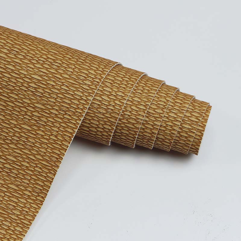 Materiale decorativo per tappezzeria in pelle PVC con motivo stuoia di paglia