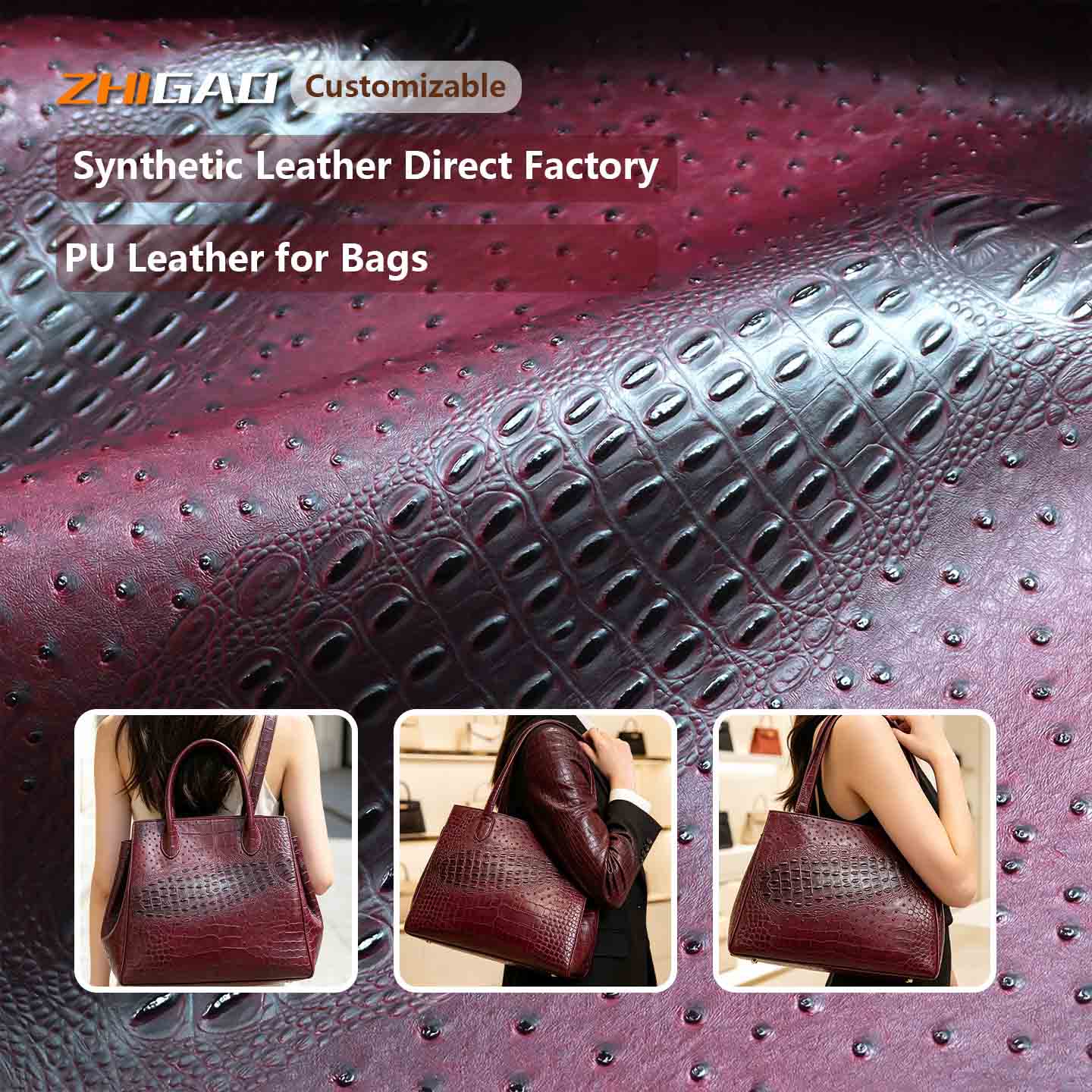 Materiale premium in finta pelle di struzzo Materiale premium in finta pelle di struzzo